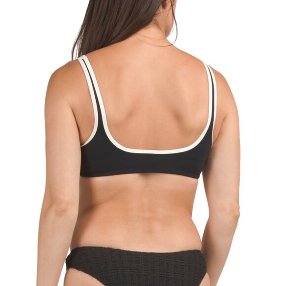 L SPACE Black/cream Cardi Swim Top - Picture 2 of 2